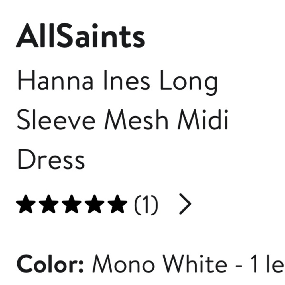 NWT AllSaints Hanna Ines Long Sleeve Mesh Midi
Dress Size 6 - Picture 8 of 10